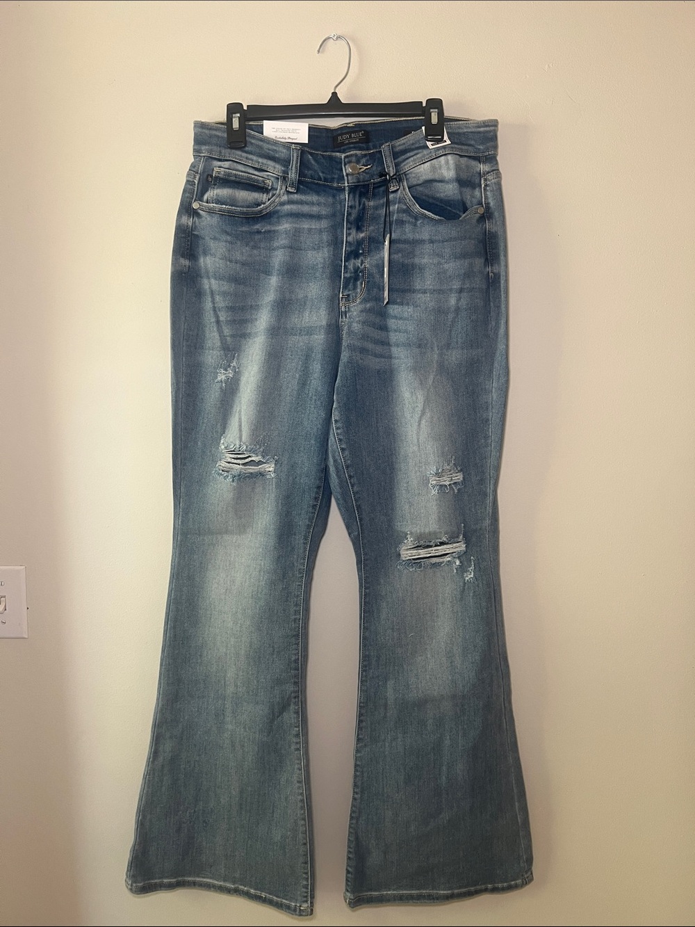 Judy Blue Distressed Flared Women’s Jeans - Blue